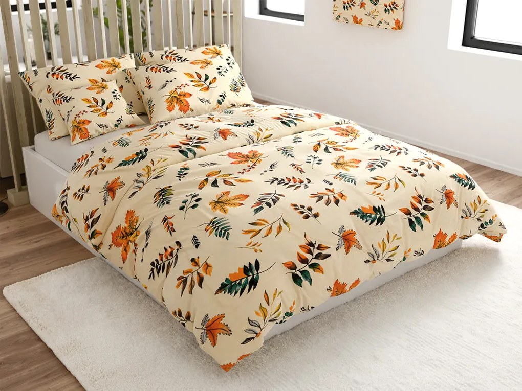 Lenjerie cocolino AUTUMNA crem Dimensiune lenjerie de pat: 2 buc 70 x 90 cm | 200 x 220 cm