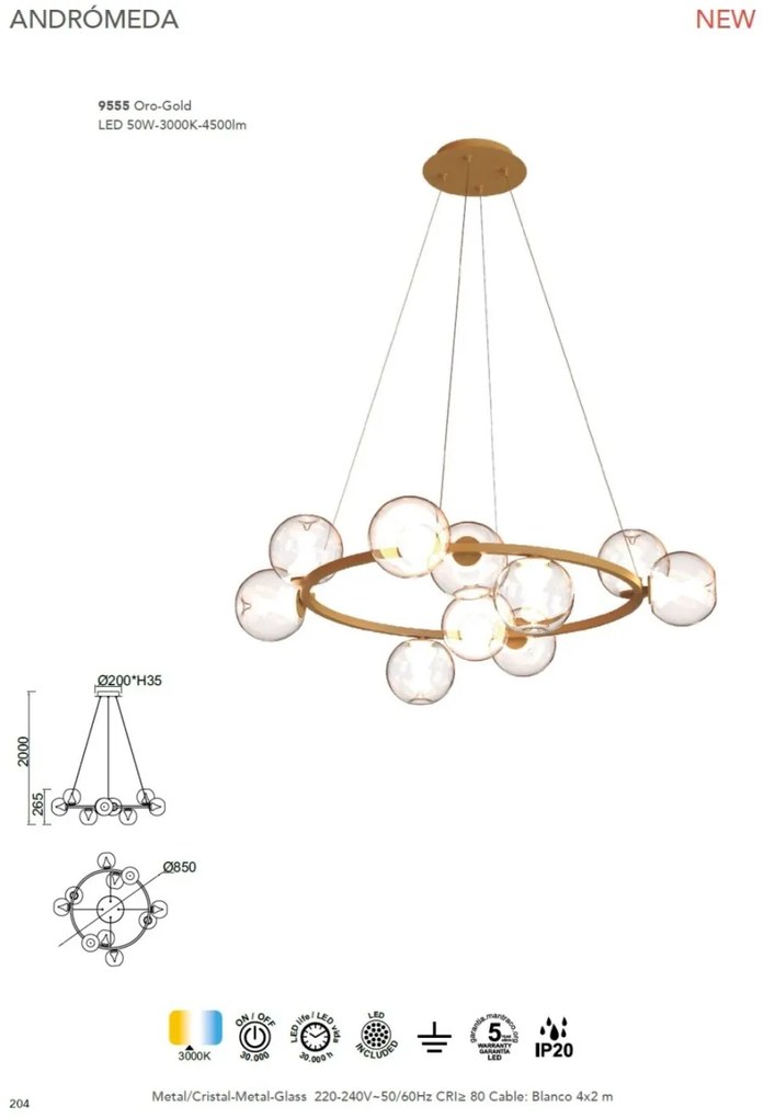 Lustra LED suspendata design modern ANDROMEDA