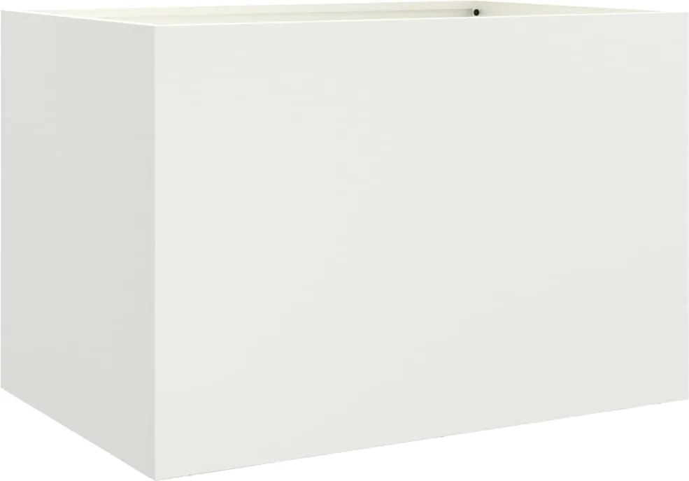 vidaXL Jardinieră, alb, 62x40x39 cm, oțel