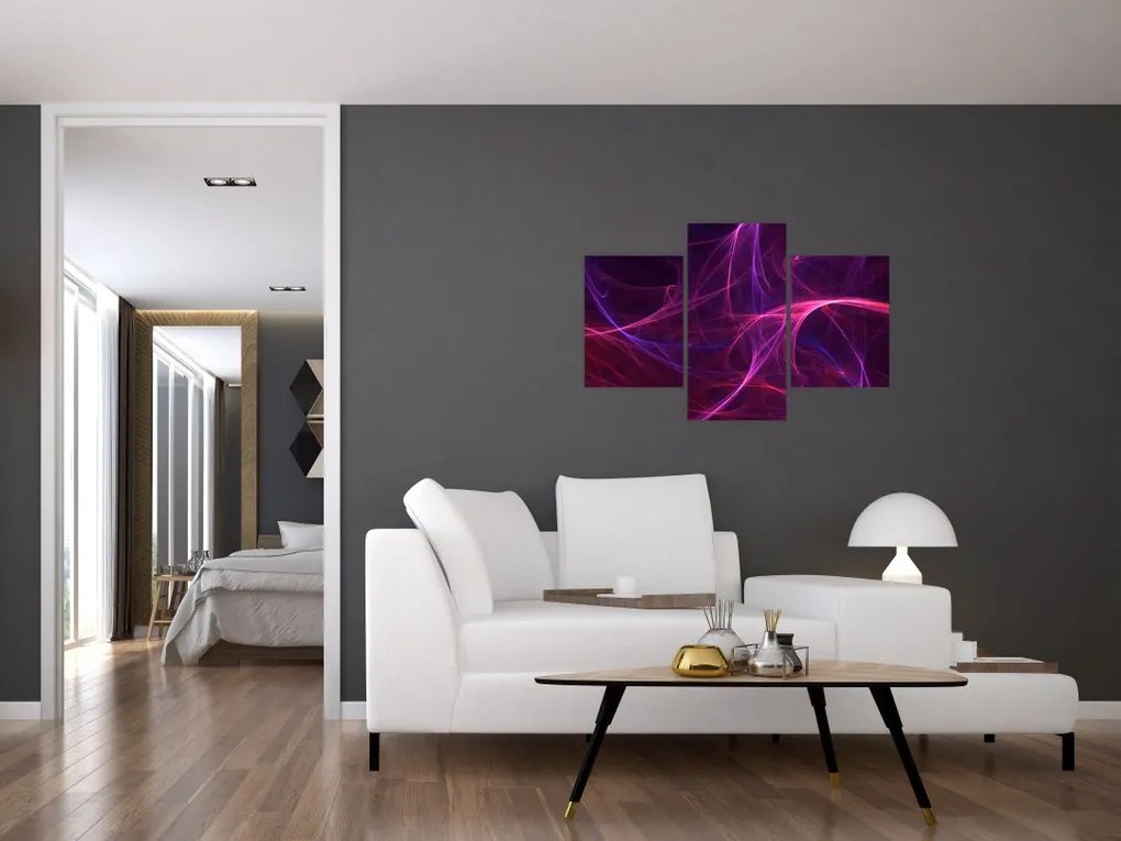 Tabloul abstract cu linii curbe (90x60 cm)