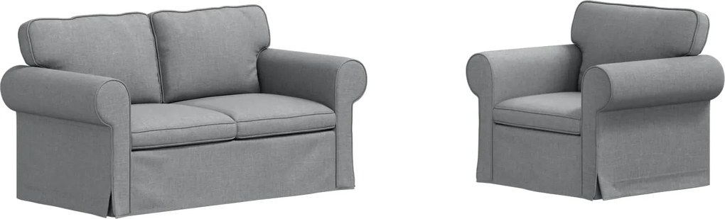 vidaXL Set de canapea 2 pcs Gri deschis 155 x 82 x 80 cm țesătură