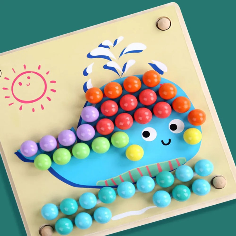 Puzzle cu bile, jucărie din lemn Montessori