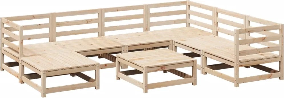 vidaXL Set canapea de grădină, 8 piese, lemn masiv de pin
