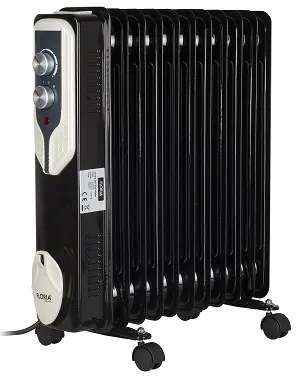Calorifer electric Floria ZLN-3666,Negru 2500 W, 11 elementi, 3 trepte de putere, Termostat reglabil, Protectie supra-incalzire, Indicator luminos,