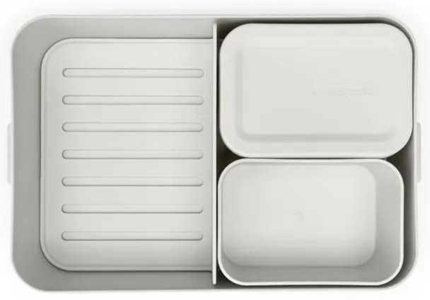 Cutie pentru alimente Brabantia Make&Take 1006292, 2 L, Cu separatoare, Inchidere etansa, Fara BPA, Gri deschis