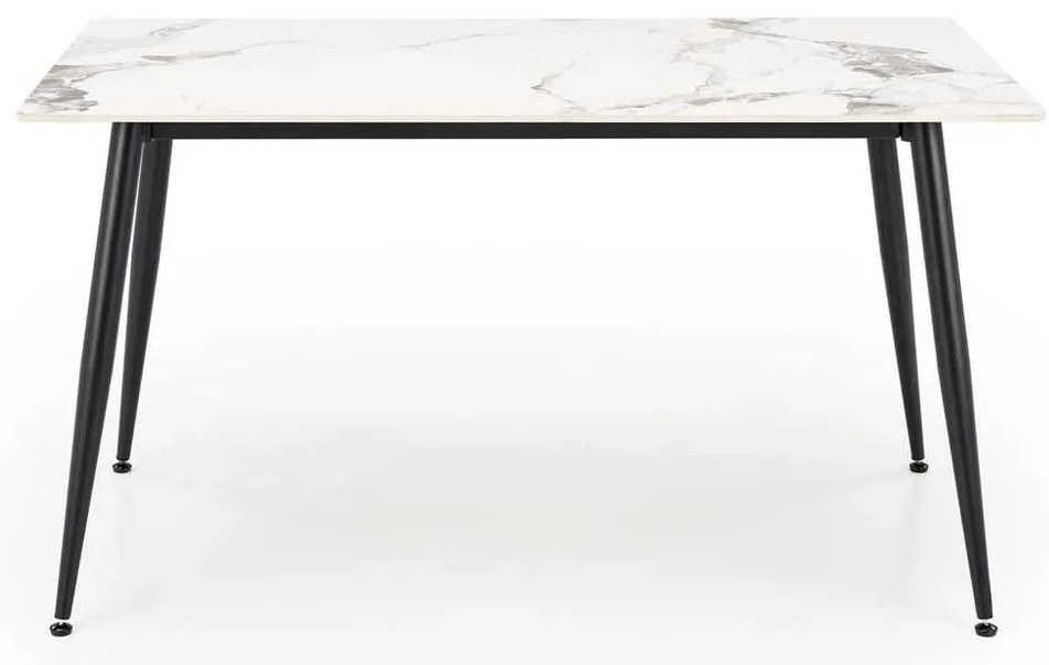 Masă de bucătărie Webster 140 cm, marmură / negru