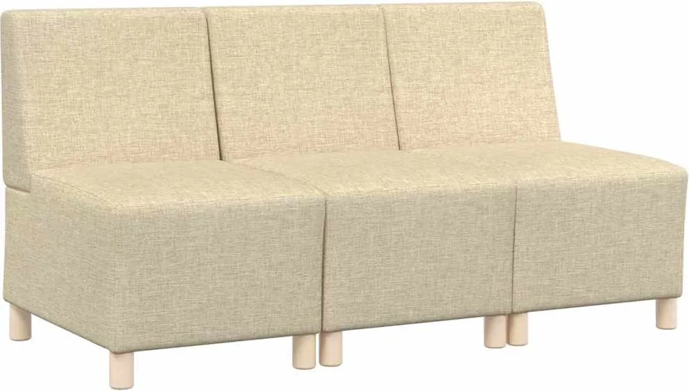 vidaXL Unitate Sofa Modulară Fără Brațe 3 pcs Crem 55 x 74 x 82 cm