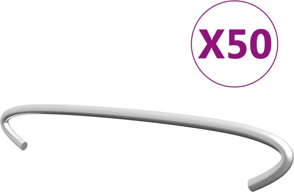 vidaXL Cârlige pentru gabioane, 50 buc., oțel galvanizat, 15 cm
