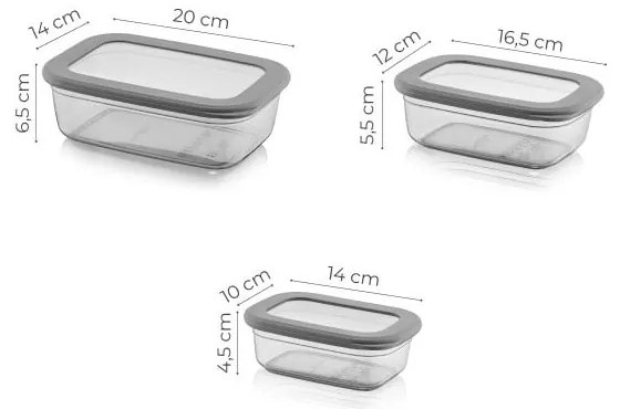 Recipiente de alimente 3 buc. – Hermia