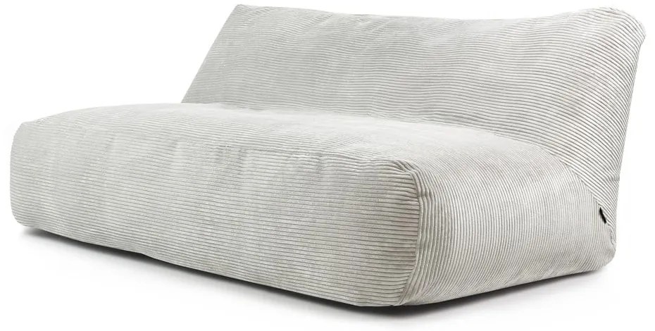 Fotoliu bean bag crem cu tapițerie din catifea reiată Sofa Tube 190 – SLOWDOWN