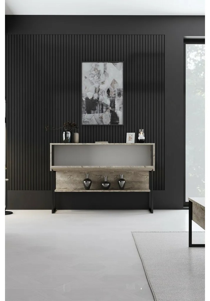 Comodă Luxe Travertine and Black