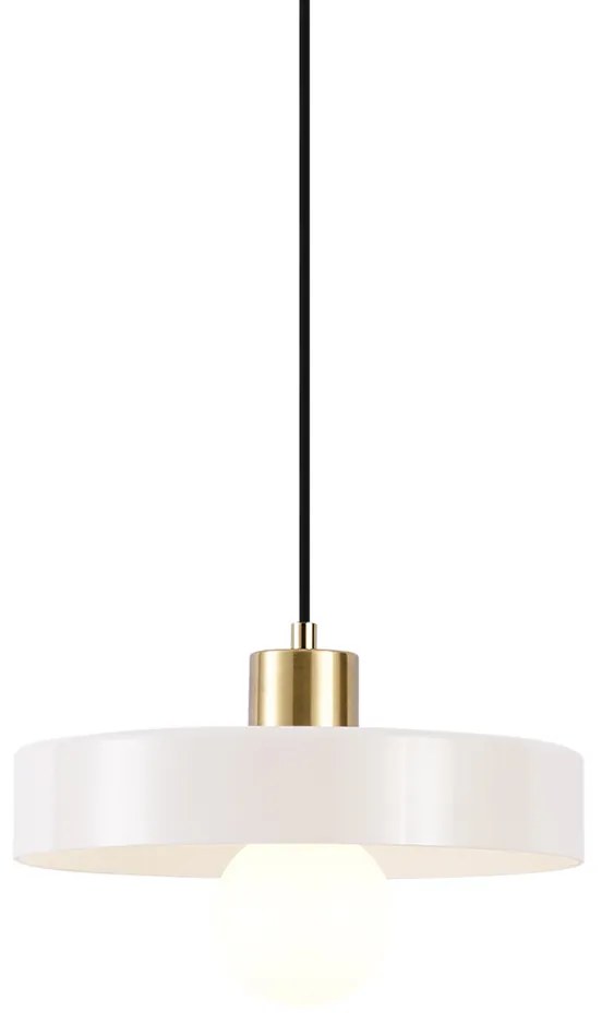 Lampă suspendată retro aurie cu sticlă bej - Jina