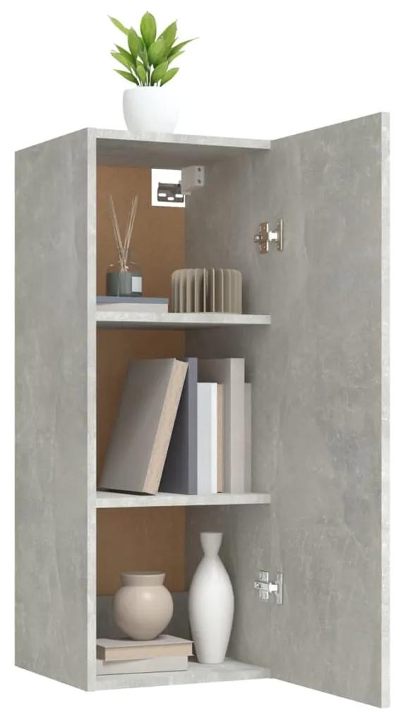 Dulap de perete, gri beton, 34,5x34x90 cm, lemn compozit 1, Gri beton