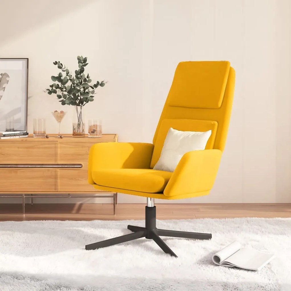 341347 vidaXL Scaun de relaxare, galben muștar, catifea