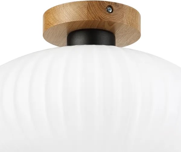 Plafonieră HARMA WOOD 1xE27/15W/230V stejar/alb Ø 30 cm