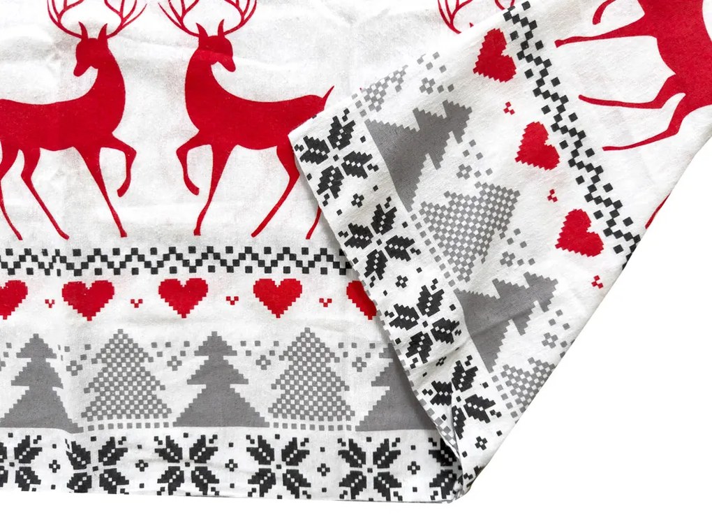 Lenjerie de pat din flanel DEER DREAMS albă Dimensiune lenjerie de pat: 70 x 90 cm | 140 x 220 cm