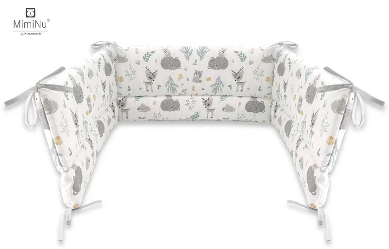 Aparatoare patut 120x60 cm Forest friends Grey/Mint MimiNu