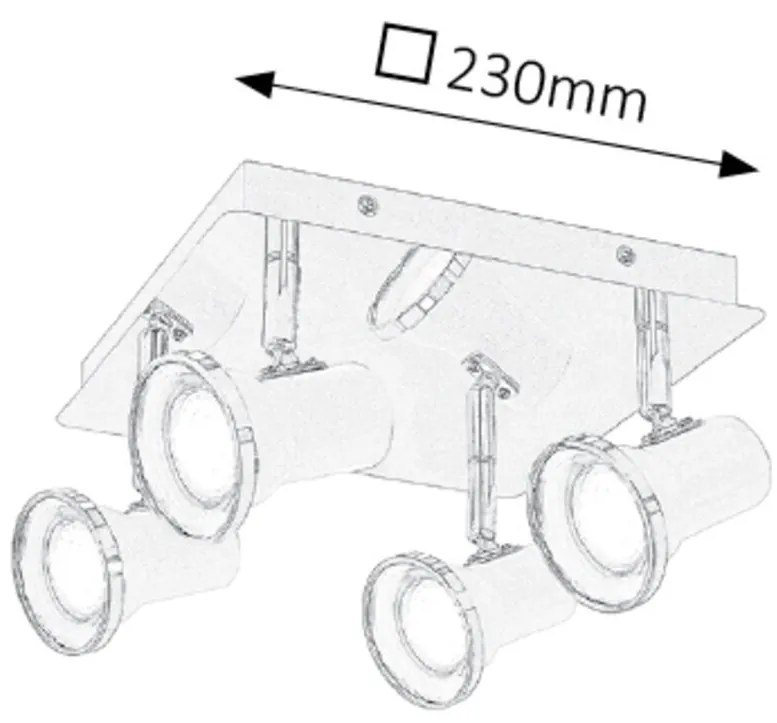 Plafoniera cu 4 spoturi directionabile pentru baie IP44 Steve 5500 RX