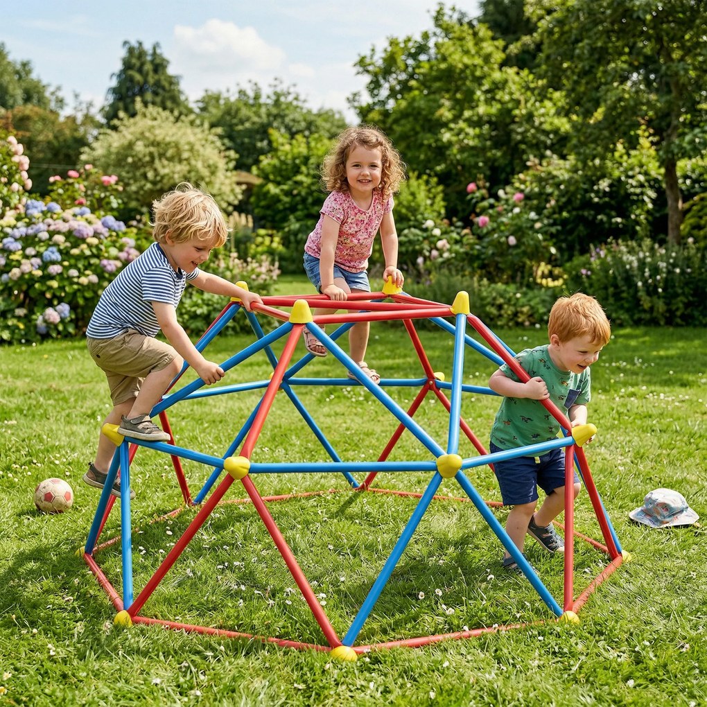 Outsunny Cadru de catarat, Jungle Gym, Turn geometric de catarat in aer liber cu rama din otel rezistenta la rugina | Aosom Romania