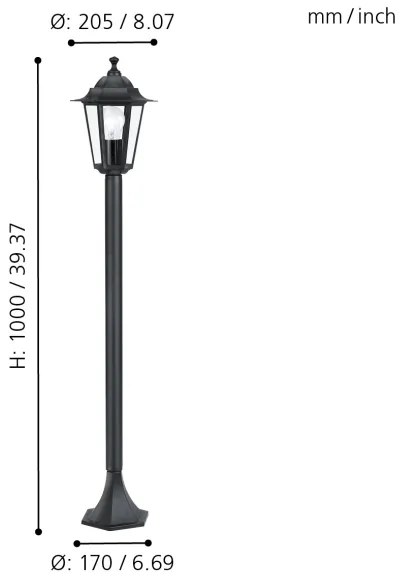 EGLO 22144 - Lampa exterior LATERNA 4 1xE27/60W/230V