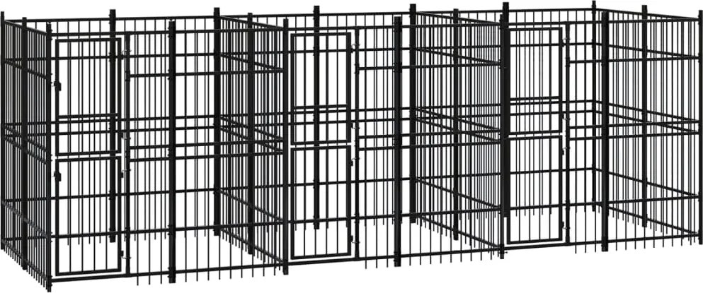 vidaXL Padoc pentru câini de exterior, 11,06 m², oțel