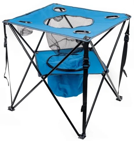 Masă pliabilă de drumeție + 2x scaun albastru