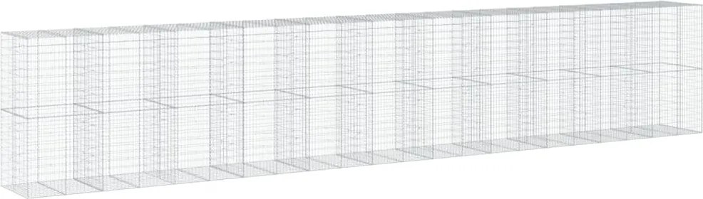 vidaXL Coș gabion cu capac, 1100x100x200 cm, fier galvanizat