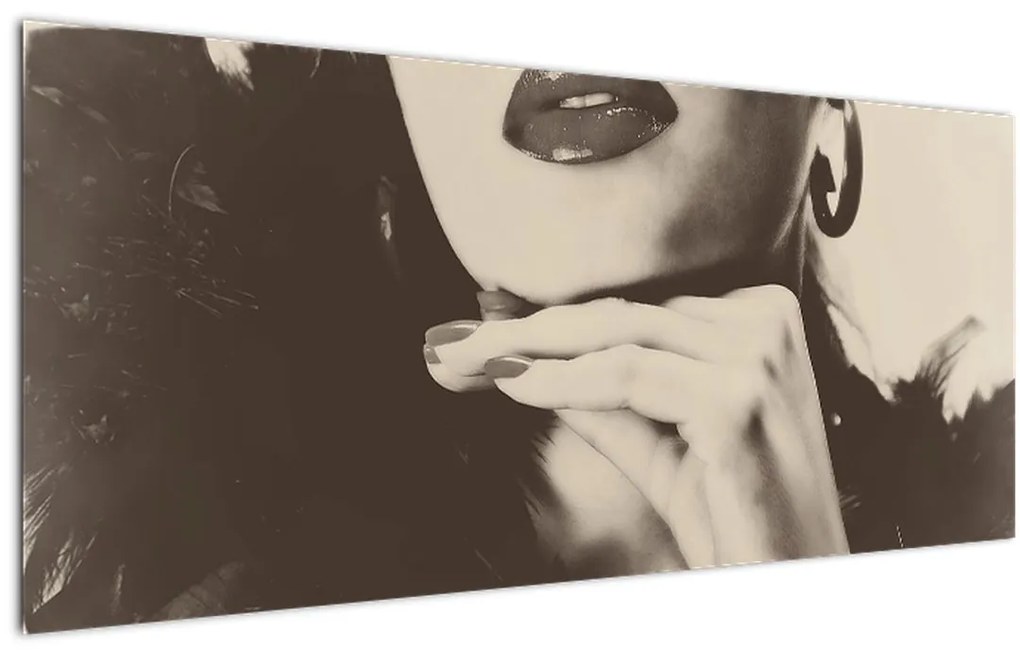 Tablou - Vintage, poza unei femei (120x50 cm)