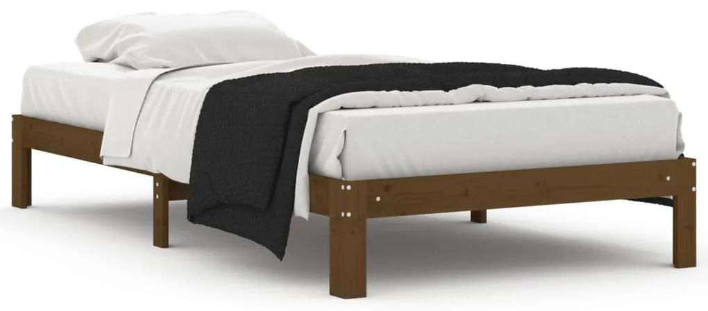 810358 vidaXL Cadru de pat, maro miere, 100x200 cm, lemn masiv de pin