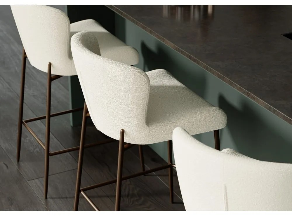 Scaun de bar crem tapițat (înălțime șezut 67,5 cm) Glam – DAN-FORM Denmark