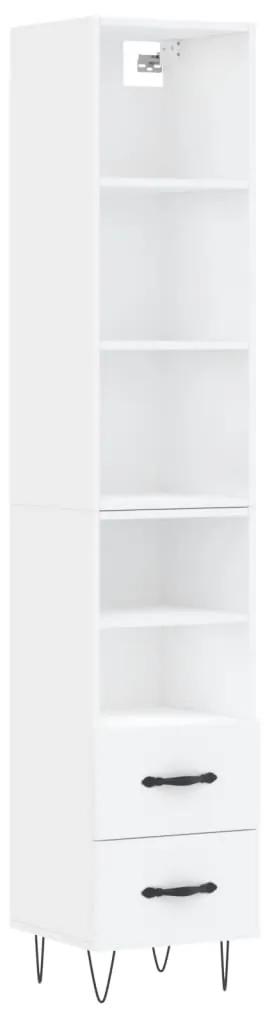 3189757 vidaXL Dulap înalt, alb, 34,5x34x180 cm, lemn prelucrat