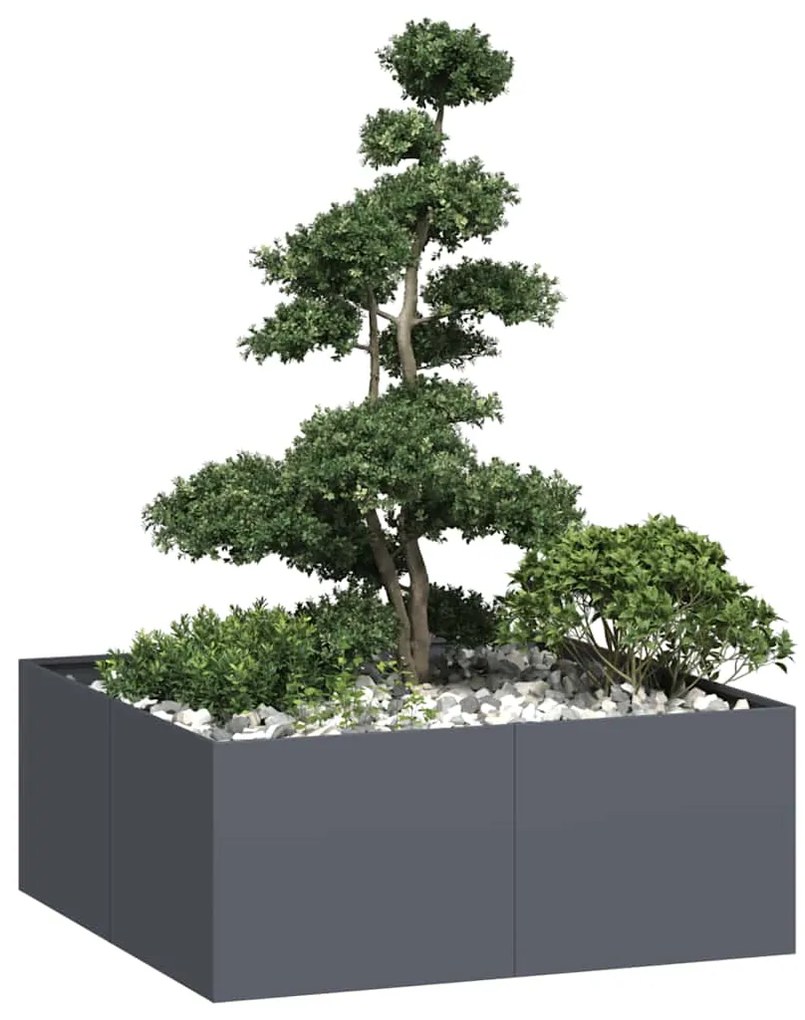 vidaXL Jardinieră Antracit 100x100x40 cm Oțel