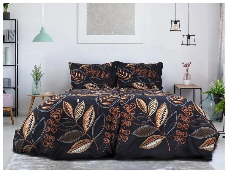 B.E.S. Petrovice Lenjerie de pat din flanelă Nočnílistí, 140 x 200 cm, 70 x 90 cm