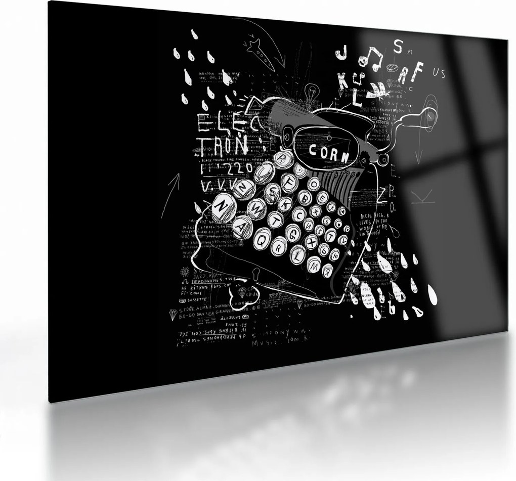 Tablou pe sticlă - Desen în stilul lui Banksy (70x50 cm)