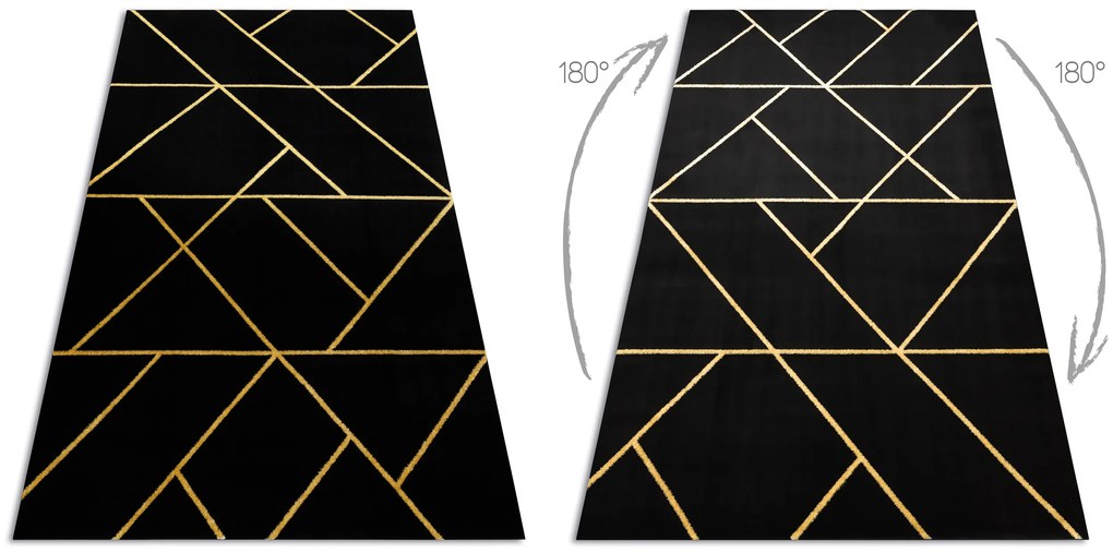 Exclusiv EMERALD covor 1012 glamour, stilat, geometric negru / aur - SECUNDAR-COTATI PRODUSUL