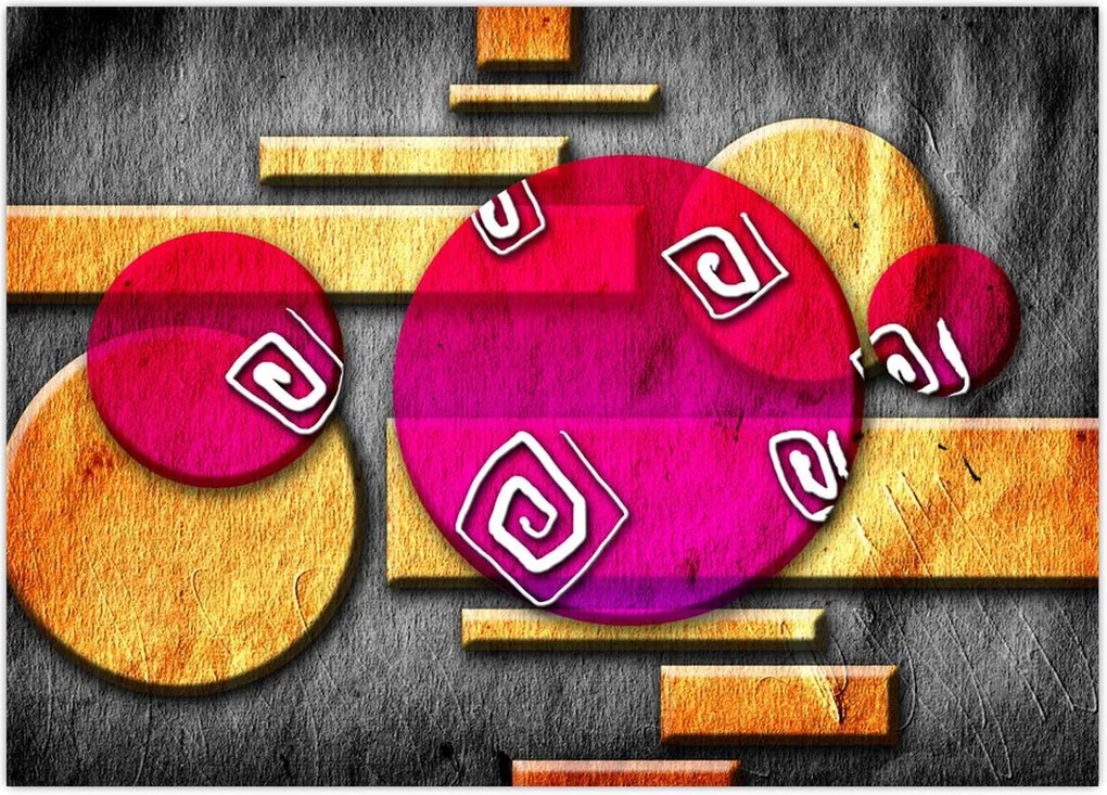 Tablou abstract cu simboluri istorice (70x50 cm)