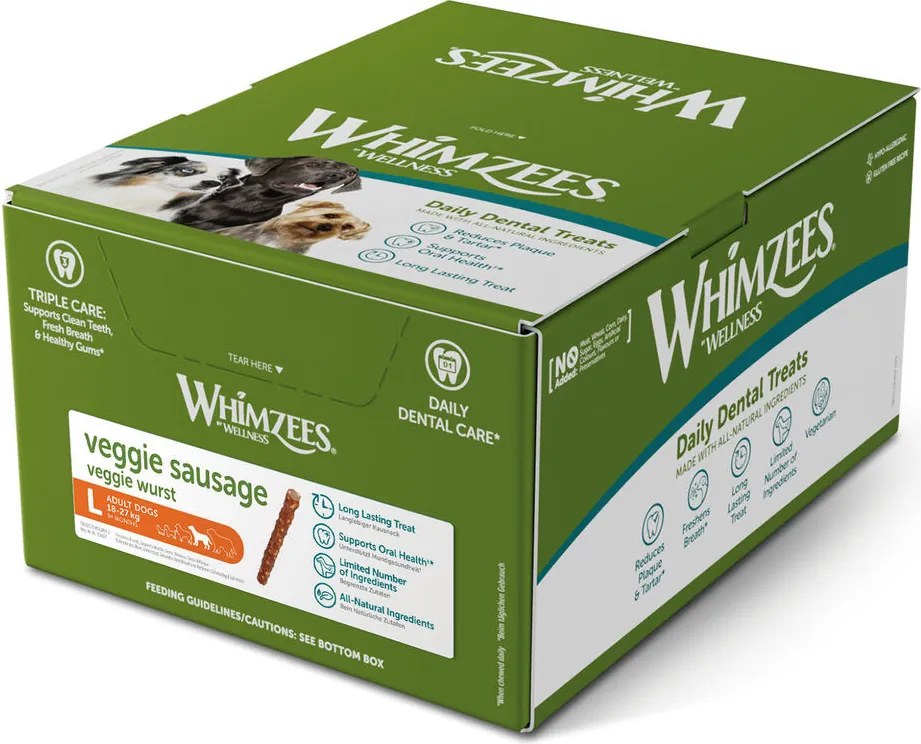 Hrană umedă Whimzees Veggie Sausage 50 Unități