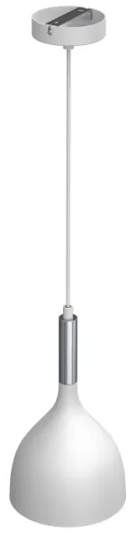 Lustră pe cablu NOAK 1xE27/60W/230V albă/crom lucios
