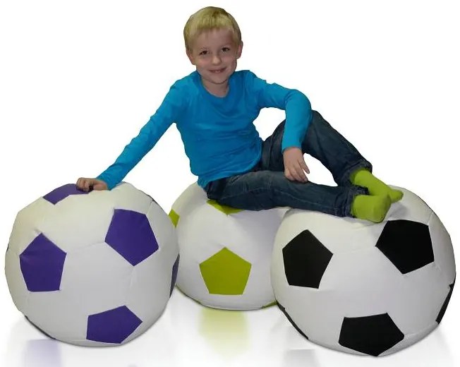 Fotoliu puf Futbal L (Alb + negru). 1054526