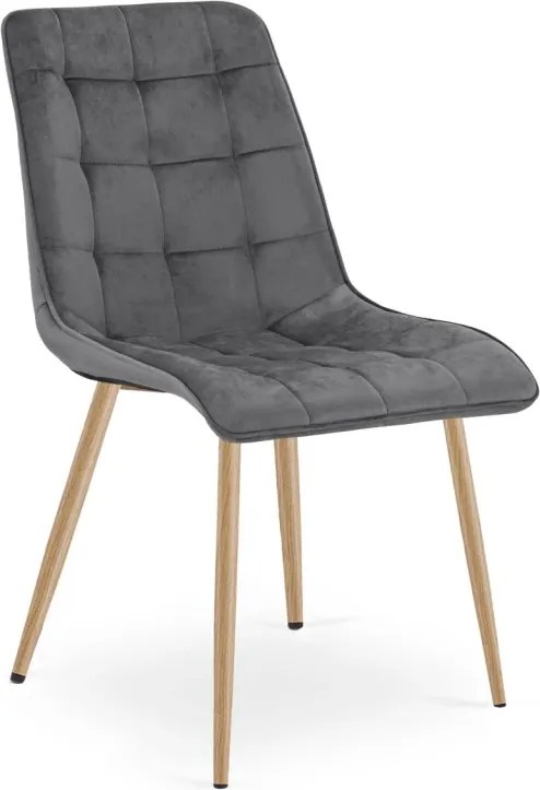 Scaun de masa SPLIT VELVET, gri inchis