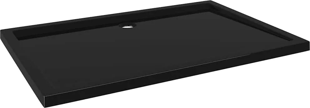 vidaXL Cădiță de duș dreptunghiulară din ABS, negru, 80x120 cm