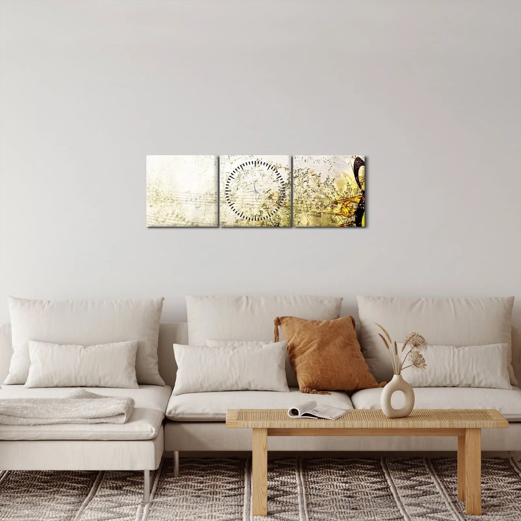 Tablou - Puterea muzicii (cu ceas) (90x30 cm)