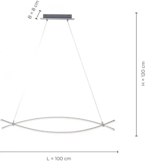 Lustră LED pe cablu JUST LIGHT. 15382-55 MAJA 2xLED/8,4W/230V crom