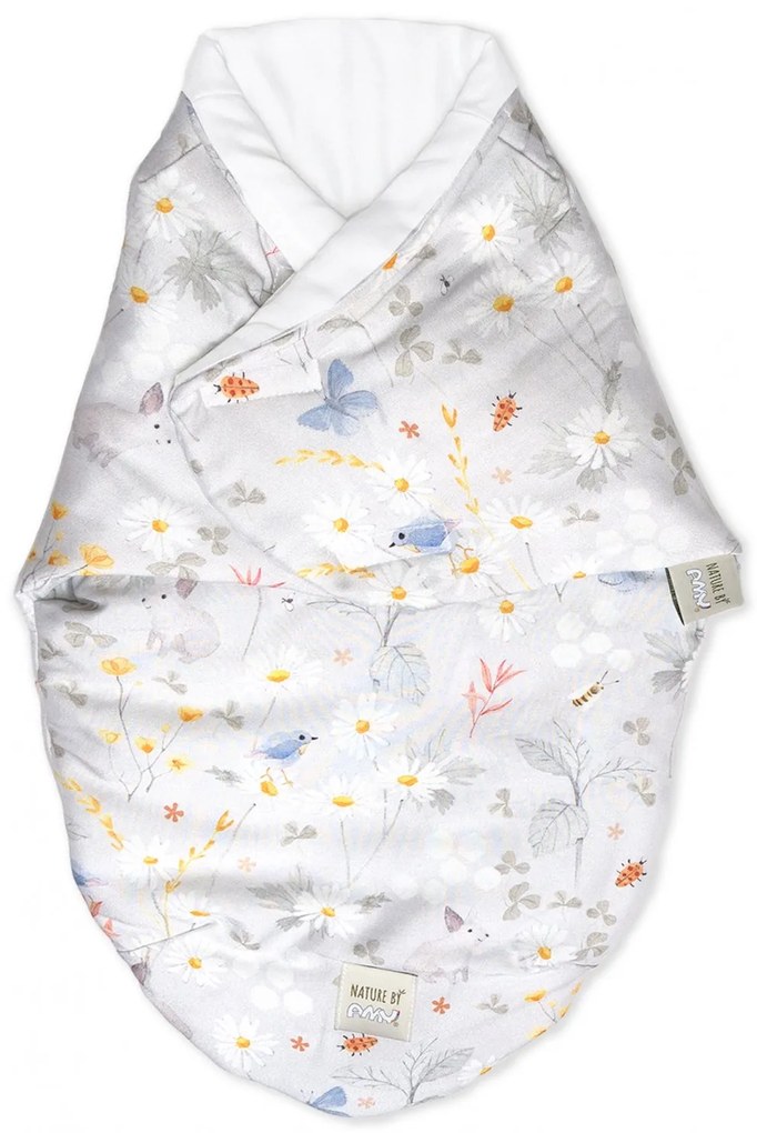 Sistem de infasare Bambus, Inchidere Velcro, Baby swaddle, Lunca Gri + Cadou Rucsacel