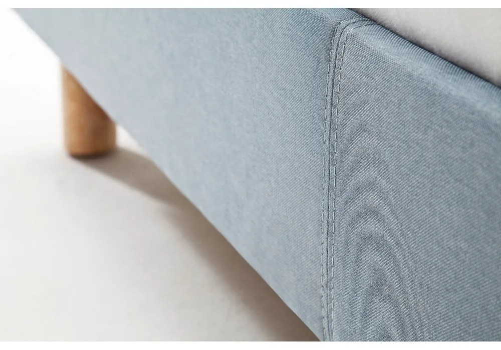 Pat albastru/gri tapițat fără somieră 120x200 cm Lena – Meise Möbel