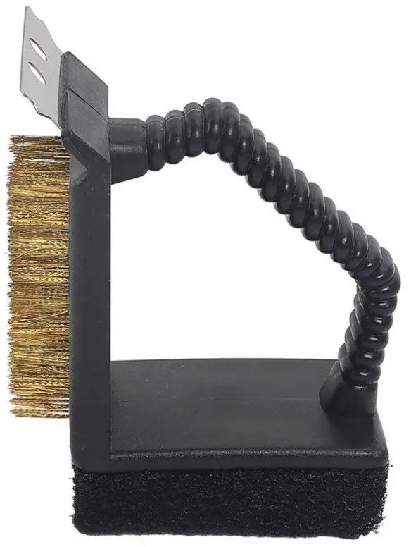 Perie de curatat gratar 3in1 Kinghoff KH 1913, 12x10x7 cm, Maner ergonomic, Universal, Negru