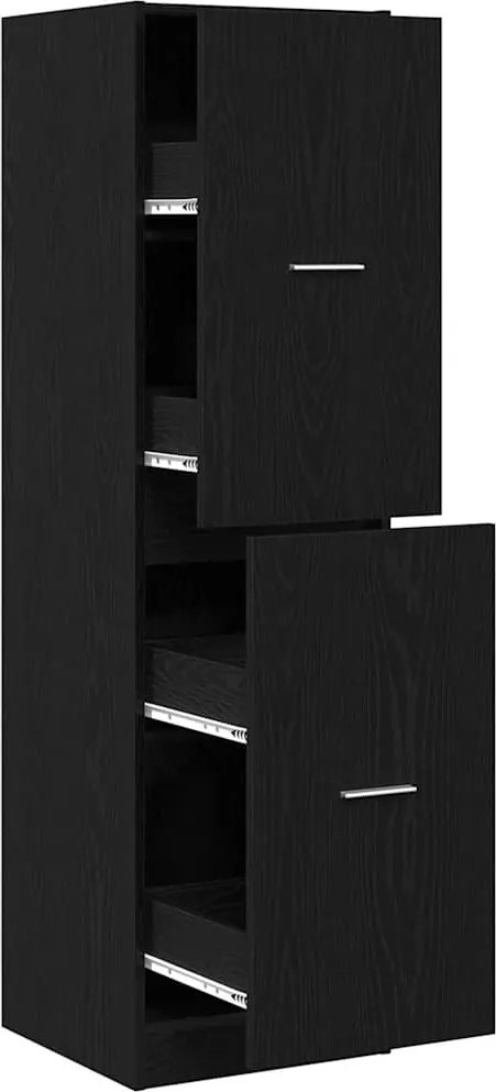 vidaXL Cabinet de Apotecă Stejar negru 40 x 41 x 144.5 cm