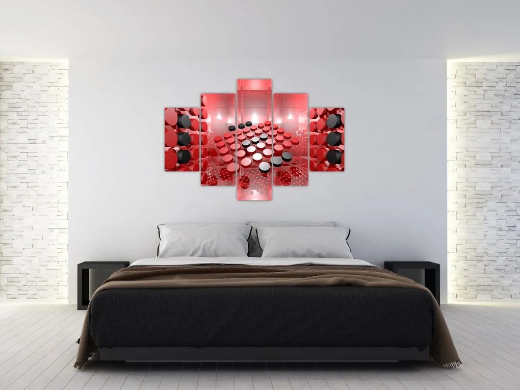 Tablou cu abstracți din butoane (150x105 cm)