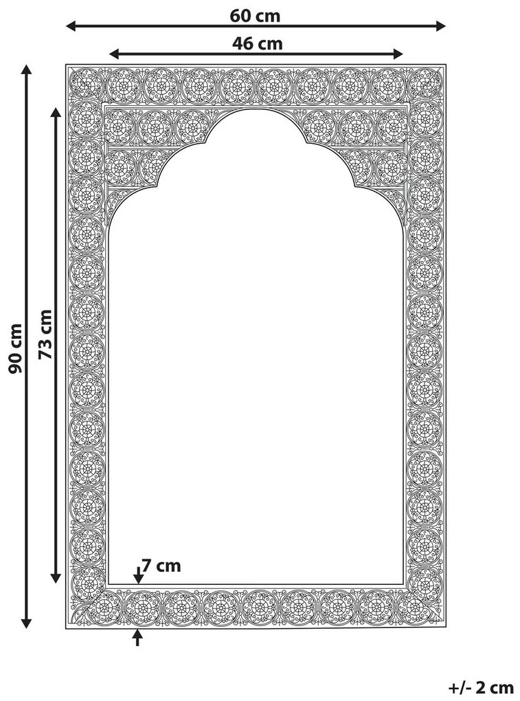 Oglindă de perete Palza (auriu). 1081857