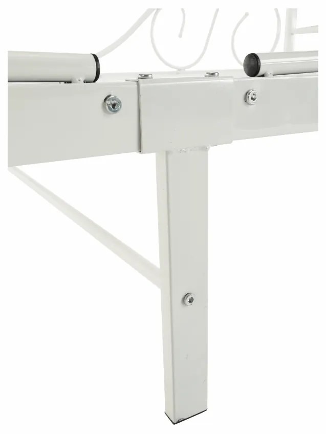 Pat metalic cu baldachin, alb, 90x200, ADELISA